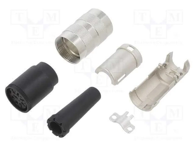 Conector: M16, ficha, fêmea, solda, com cabo, PIN.