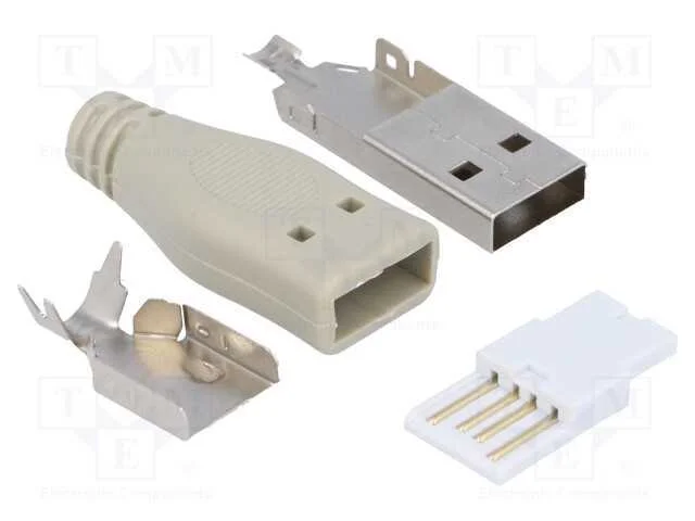 Ficha, Usb A, com Cabo, Solda, com Protetor