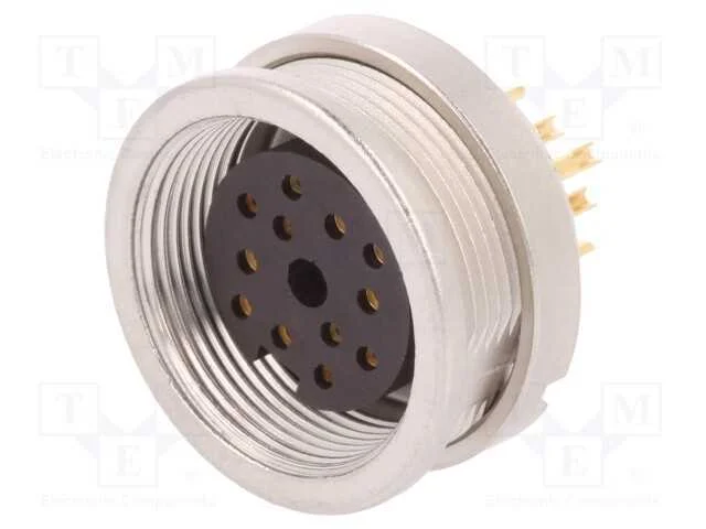 Conector: M16, tomada, f&ecirc;mea, solda, PIN: 12, 3A,.