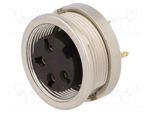 Conector: M16, tomada, fêmea, solda, PIN: 4, 5A, .
