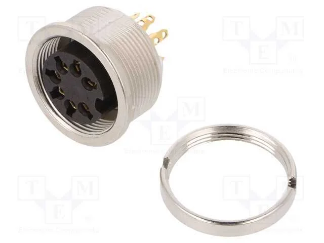 Conector: M16, tomada, fêmea, solda, PIN: 7, 5A, .