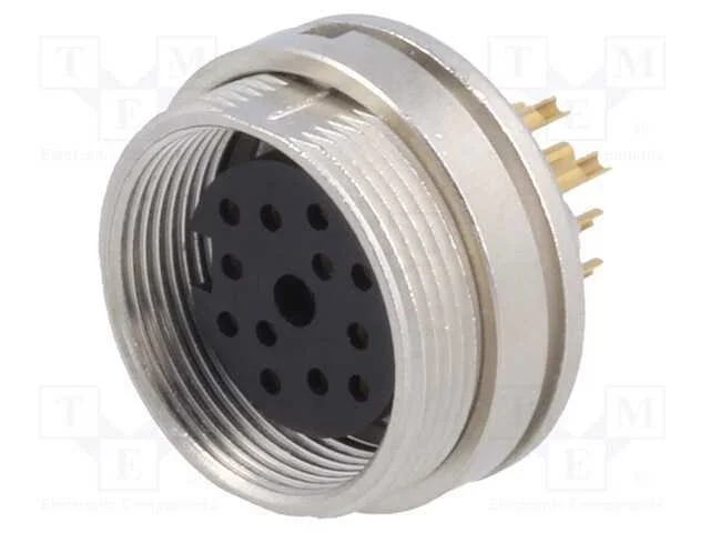 Conector: M16, tomada, fêmea, solda, PIN: 12, 3A,.