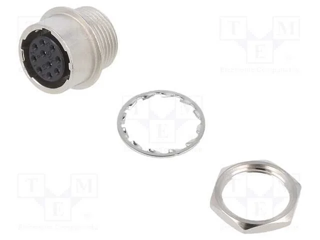 Conector: Redondos, Hr10, Push-Pull, Tomada, 2a, Prateado, Solda