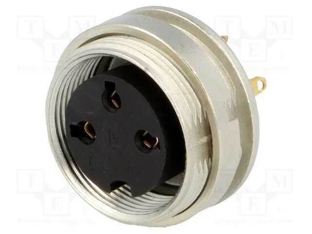 Conector: M16, tomada, f&ecirc;mea, solda, PIN: 3, 5A, .
