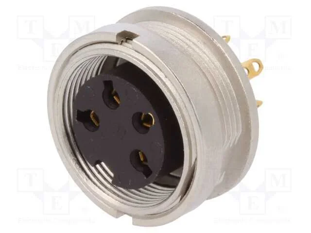 Conector: M16, tomada, fêmea, solda, PIN: 4, 5A, .