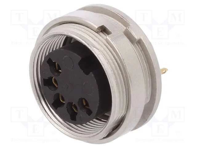Conector: M16, tomada, fêmea, solda, PIN: 5, 5A, .