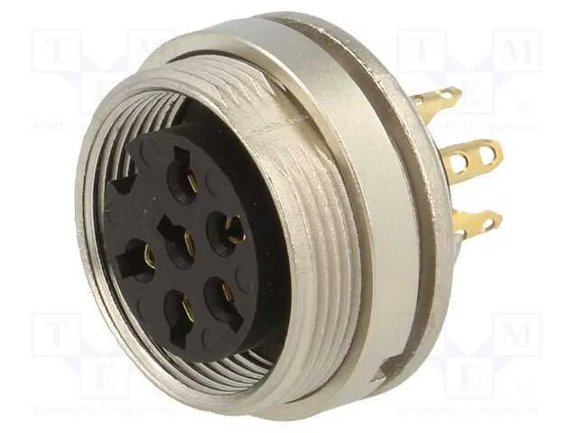 Conector: M16, tomada, fêmea, solda, PIN: 6, 5A, .