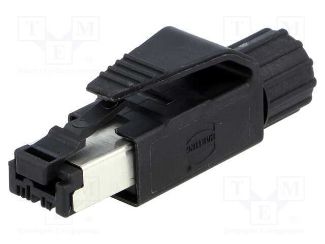 Ficha, RJ45, PIN: 4, Cat: 5, dourado, Sistema: 8p.