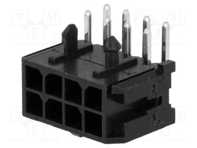 Tomada, fio-placa, macho, 3mm, PIN: 8, THT, para .