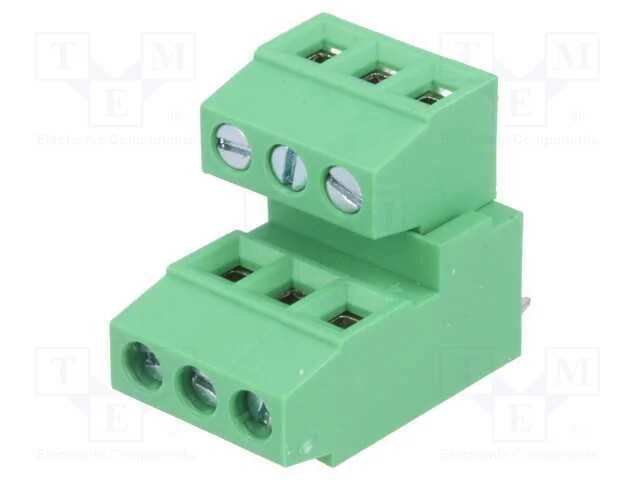 PCB bloco terminal, angulares 90, 3,81mm, faixas:.