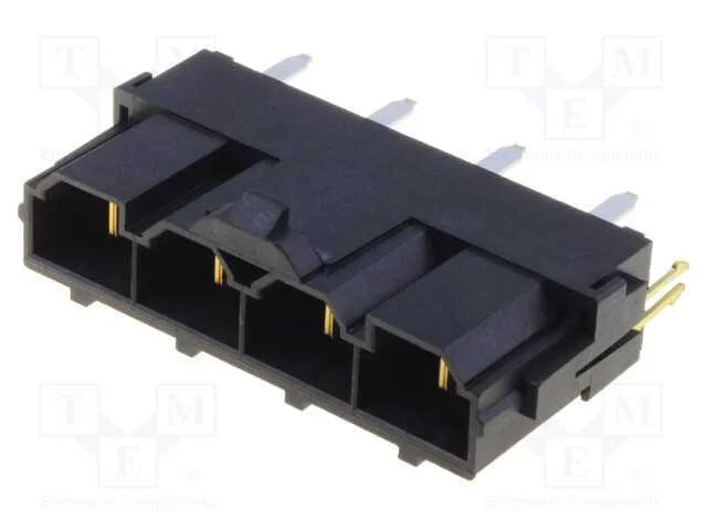 Tomada, Fio-Placa, Macho, Mini-Fit Sr, 10mm, Pin: 4, 50a, Tht, 600v