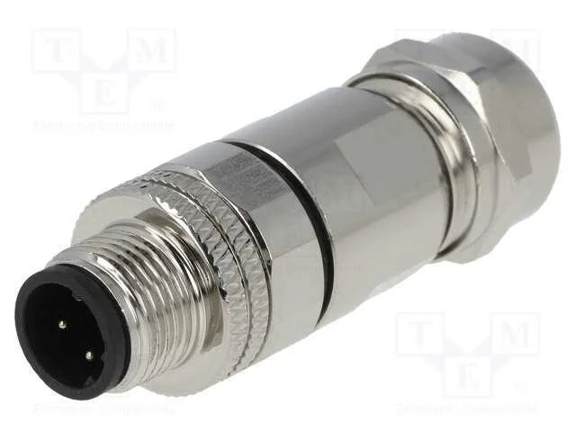 Ficha, M12, Pin: 4, Macho, Código D-Ethernet, com Cabo, Solda, Ip65