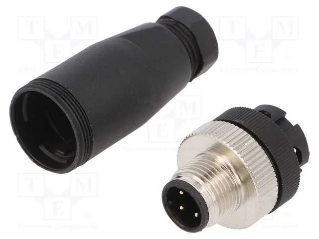 Ficha, M12, Pin: 4, Macho, Código D-Ethernet, com Cabo, Ip65,Ip67