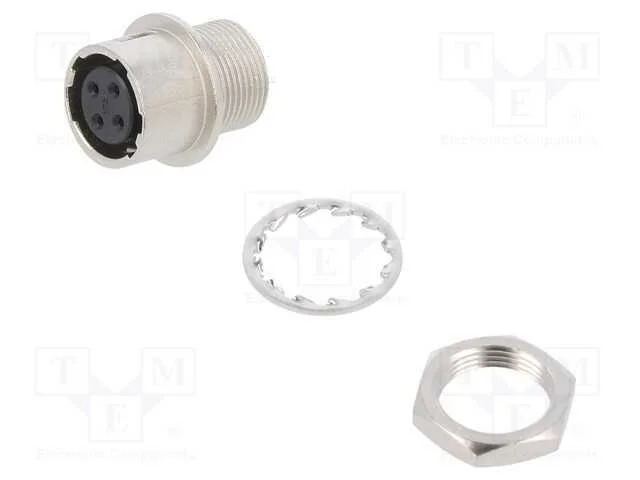 Conector: Redondos, Hr10, Push-Pull, Tomada, 2a, Prateado, Solda