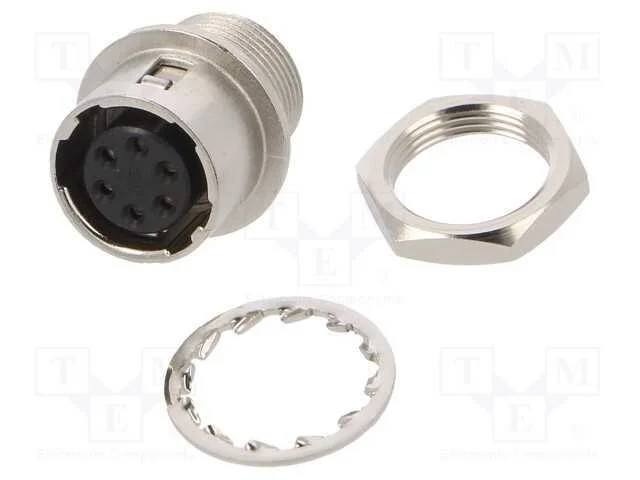 Conector: Redondos, Hr10, Push-Pull, Tomada, 2a, Prateado, Solda