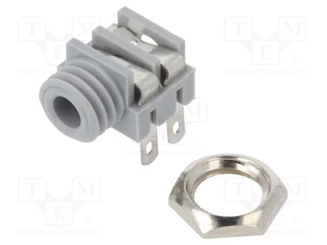 Tomada, Jack 3,5mm, Fêmea, Mono, Faixas: 2, Angulares 90, Solda