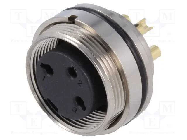Conector: M16, tomada, fêmea, solda, para painel,.