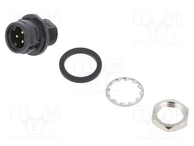 Conector: Redondos, Hr30, Push-Pull, Tomada, 2a, Dourado, Solda