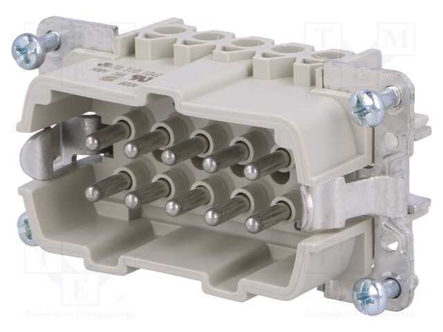 Conector: HDC, macho, PIN: 10, tamanho 10, insert.