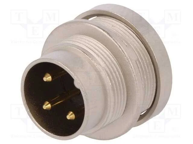 Conector: M16, tomada, macho, solda, PIN: 3, 5A, .