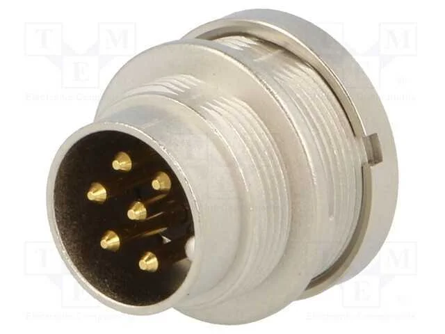 Conector: M16, tomada, macho, solda, PIN: 6, 5A, .