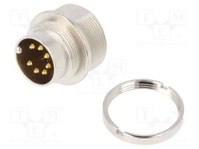 Conector: M16, tomada, macho, solda, PIN: 7, 5A, .