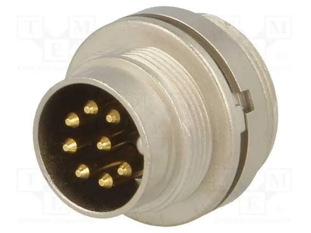 Conector: M16, tomada, macho, solda, PIN: 8, 5A, .