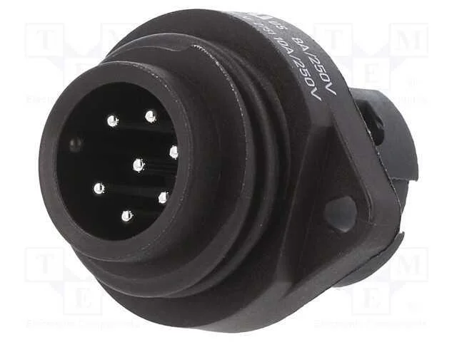 Conector: Redondos, 692,693,Rd24, 250v, Pin: 7, Tomada, Macho, 10a