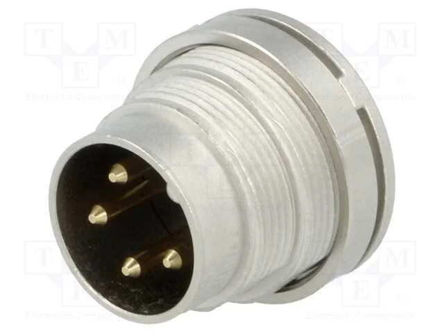 Conector: M16, tomada, macho, solda, PIN: 4, 5A, .