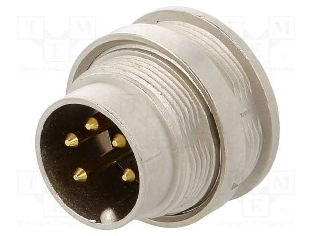 Conector: M16, tomada, macho, solda, PIN: 5, 5A, .