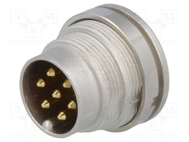 Conector: M16, tomada, macho, solda, PIN: 7, 5A, .