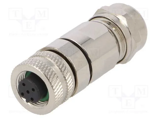 Ficha, M12, Pin: 5, Fêmea, Código B-Profibus, com Cabo, Solda, Ip65