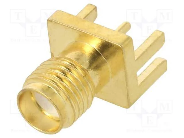 Tomada, SMA, fêmea, de borda, SMT, dourado