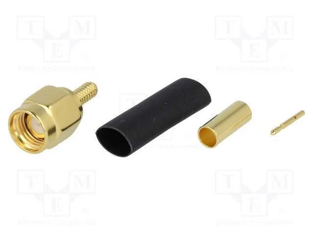 Ficha, Sma, Macho, Simples, 50o, Cerrar, com Cabo, Ptfe, Dourado