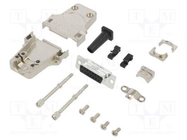 D-Sub, PIN: 15, fêmea, simples, solda, com cabo, .