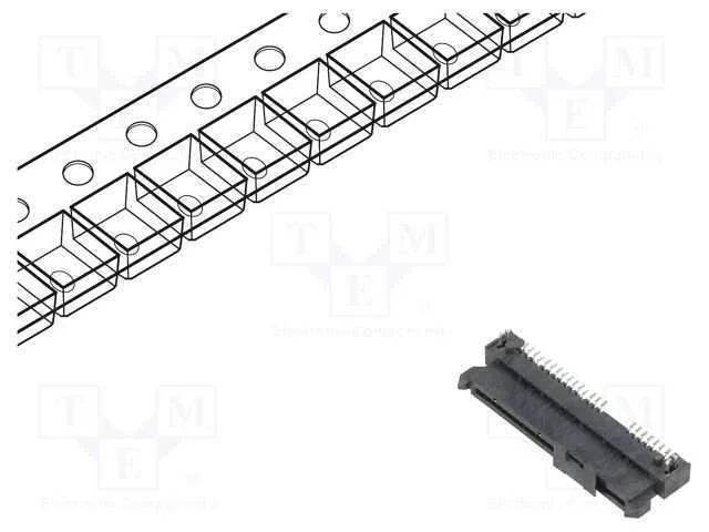 Conector: SATA, PIN: 22, SMT, tomada, f&ecirc;mea
