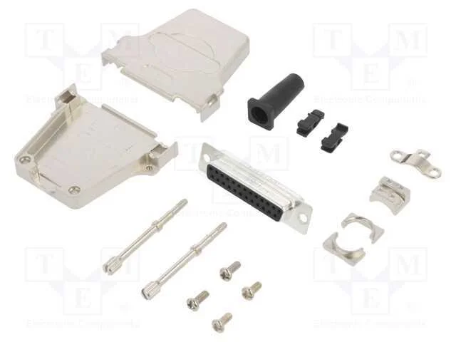 D-Sub, PIN: 25, fêmea, simples, solda, com cabo, .