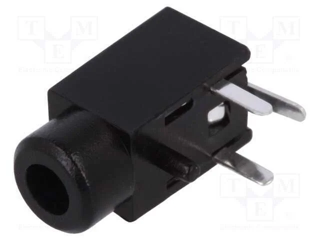 Tomada, Jack 2,5mm, Fêmea, Mono, Faixas: 2, Angulares 90, Tht