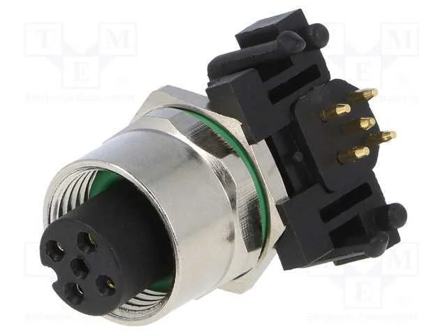 Tomada, M12, Pin: 5, Fêmea, Código A-Devicenet / Canopen, Tht, 60v