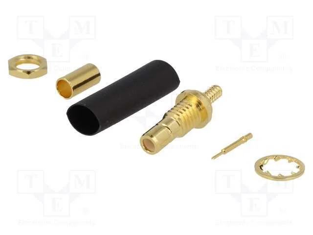 Tomada, Smb, Macho, Simples, 50o, Cerrar, para Painel, Ptfe, Dourado
