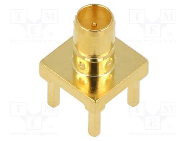 Tomada, Mini Smb, Macho, Simples, 75o, Tht, para Pcb, Ptfe, Dourado