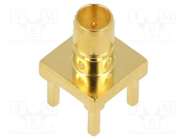 Tomada, Mini Smb, Macho, Simples, 75o, Tht, para Pcb, Ptfe, Dourado