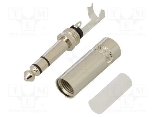 Conector: Jack Stereo 6,3mm, ficha, macho, simples