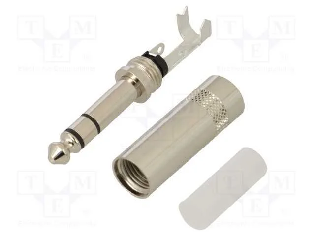 Conector: Jack Stereo 6,3mm, ficha, macho, simples