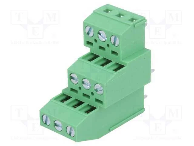 Pcb Bloco Terminal, Angulares 90, 3,81mm, Faixas: 9, para Pcb