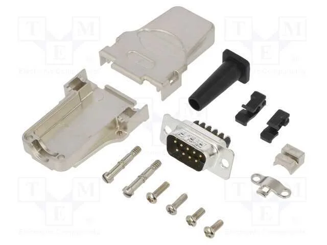 D-Sub, PIN: 9, macho, simples, terminal parafusad.