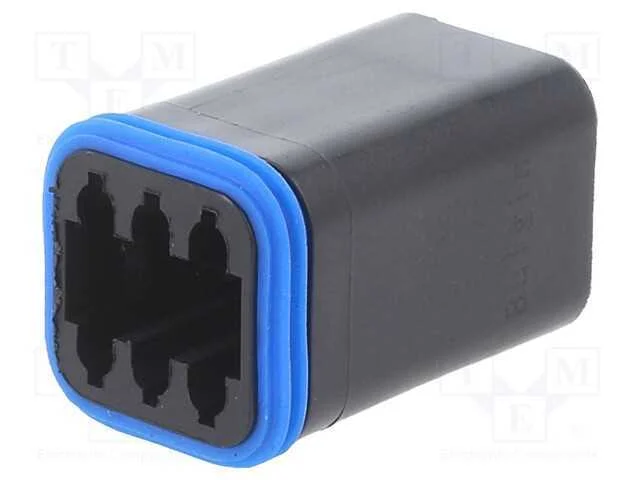 Conector: Fio-Fio, Px0, Fêmea, Ficha, com Cabo, Pin: 6, Preta, Ip68