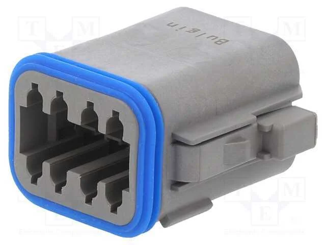Conector: Fio-Fio, Px0, Fêmea, Ficha, com Cabo, Pin: 8, Cinzenta