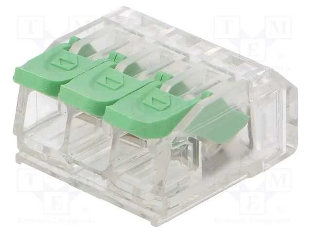 Conector rápido, aperto de molas, 0,2÷4mm2, 24AWG.