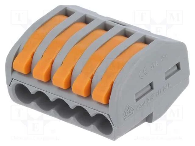 Conector rápido, aperto de molas, 0,2÷2,5mm2, 28A.
